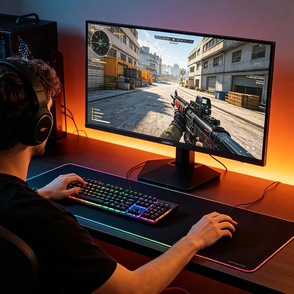 KOORUI G2711X 27 Inch 240hz Gaming Monitor FHD 1080p, IPS Panel, 1ms Response Time, Adaptive sync 3-Sided Frameless,Ultra Slim,VESA,DP HDMI