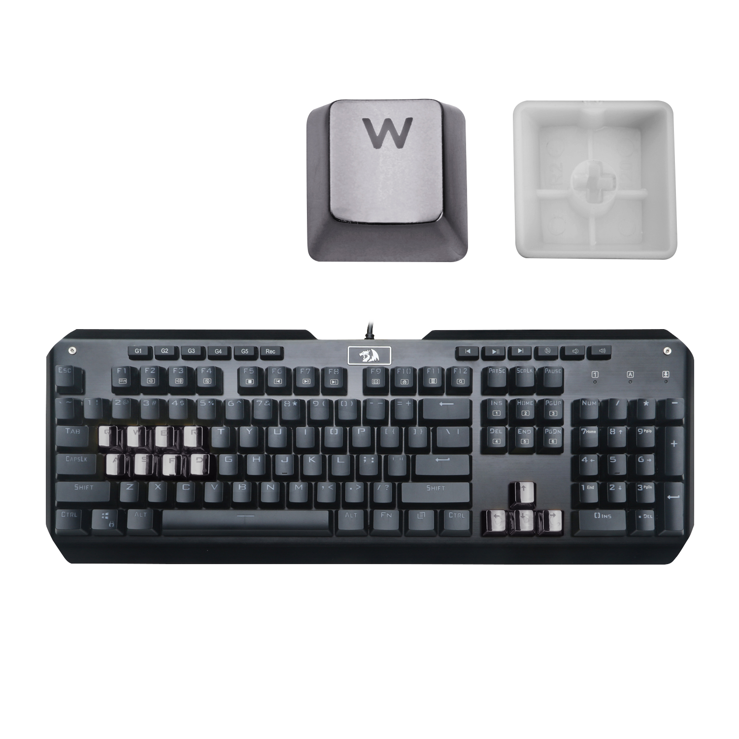 Redragon A103GR 12 Chrome Keycaps MX Style with Key Puller