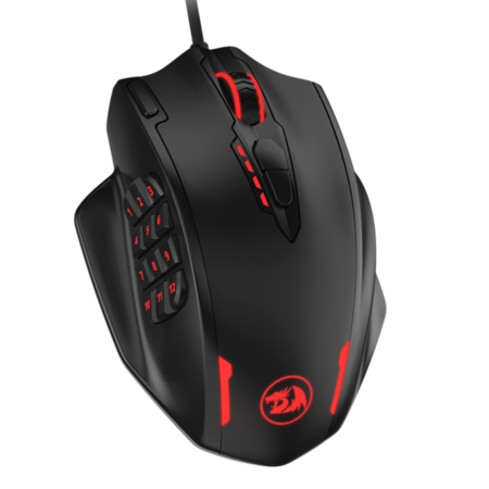 Redragon M908 IMPACT MMO Gaming Mouse, 12400 DPI (Black)
