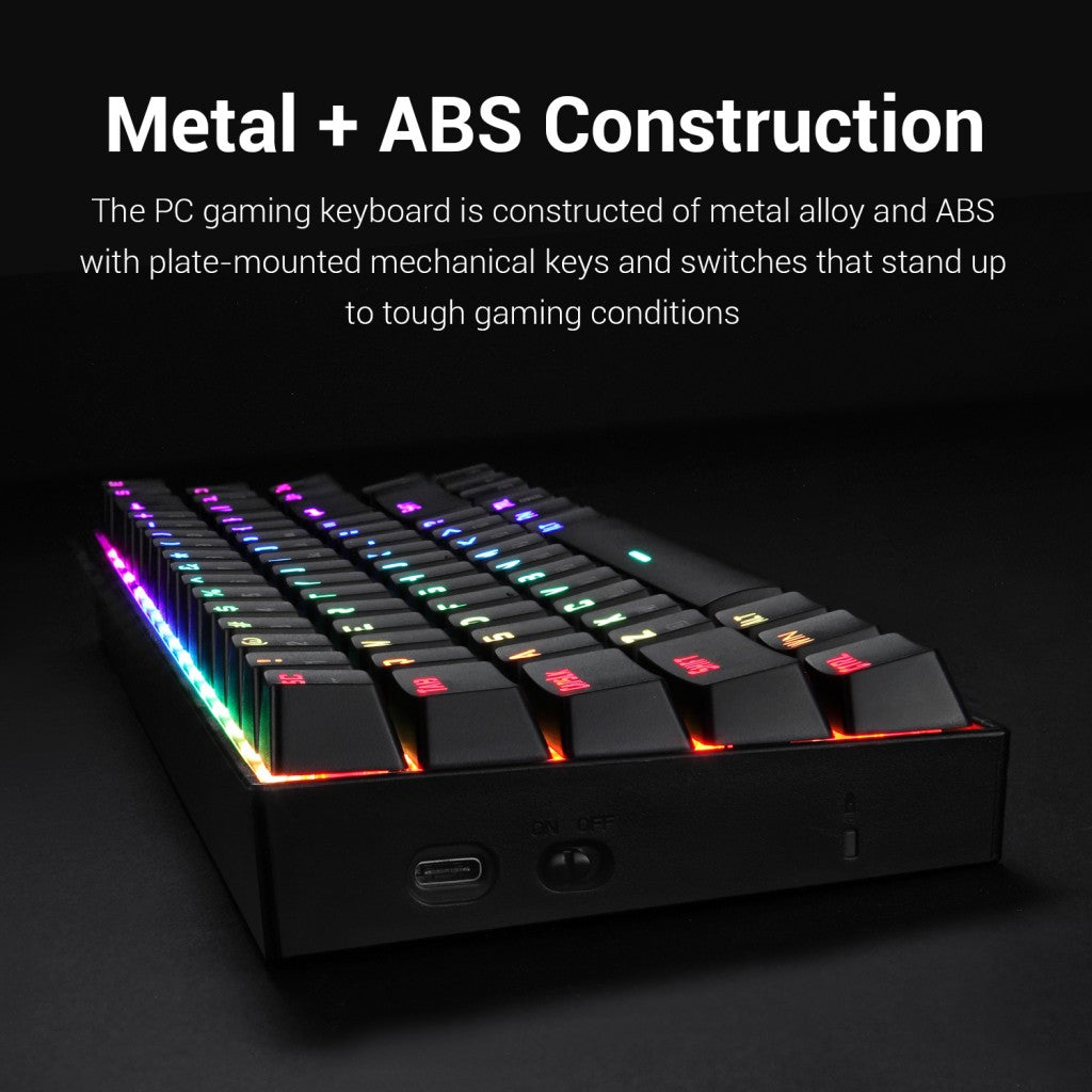 Redragon K599 KRS DEIMOS RGB Wireless Mechanical Gaming Keyboard with Red Switches (Black)