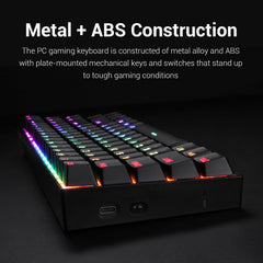 Redragon K599 KRS DEIMOS RGB Wireless Mechanical Gaming Keyboard with Red Switches (Black)