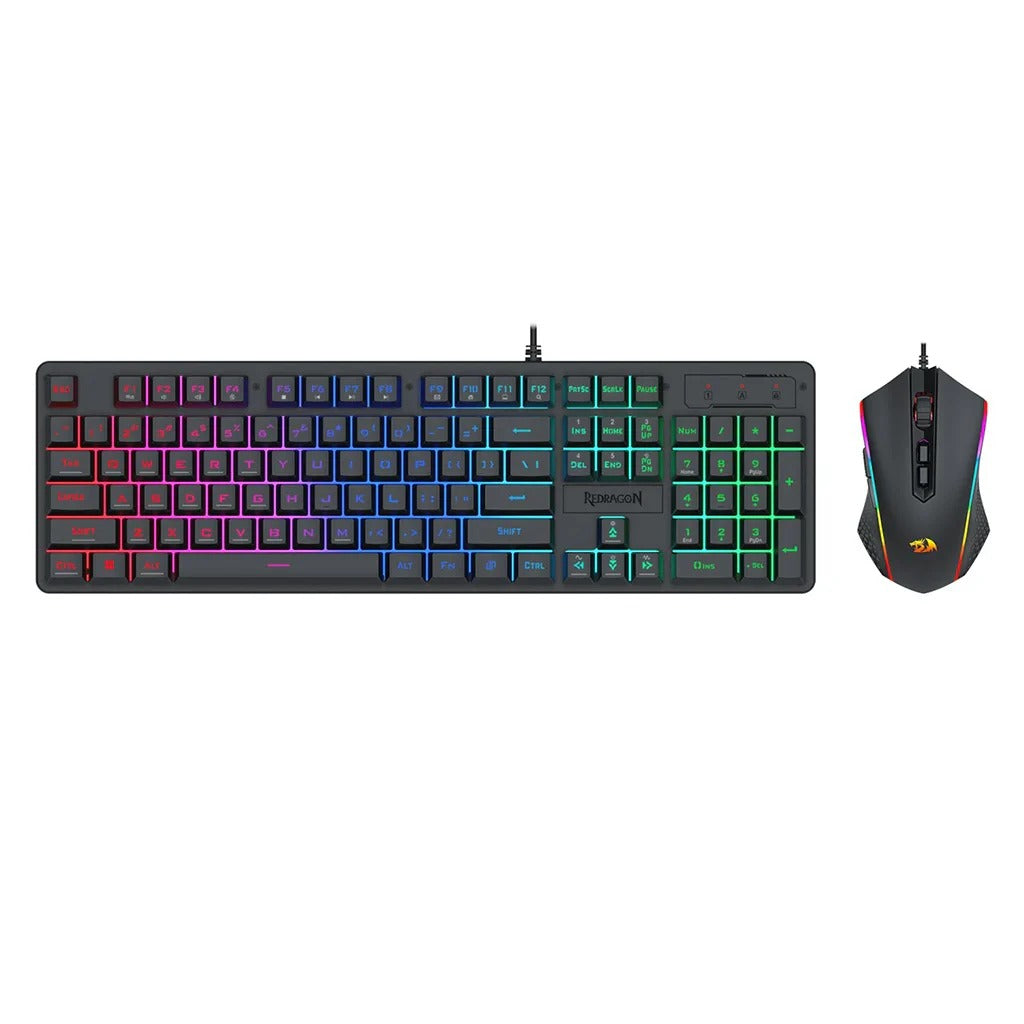 Redragon S107-BA RGB Gaming Keyboard and Mouse Combo - 104 Keys + 10K DPI Wired Combo Set (2-in-1)