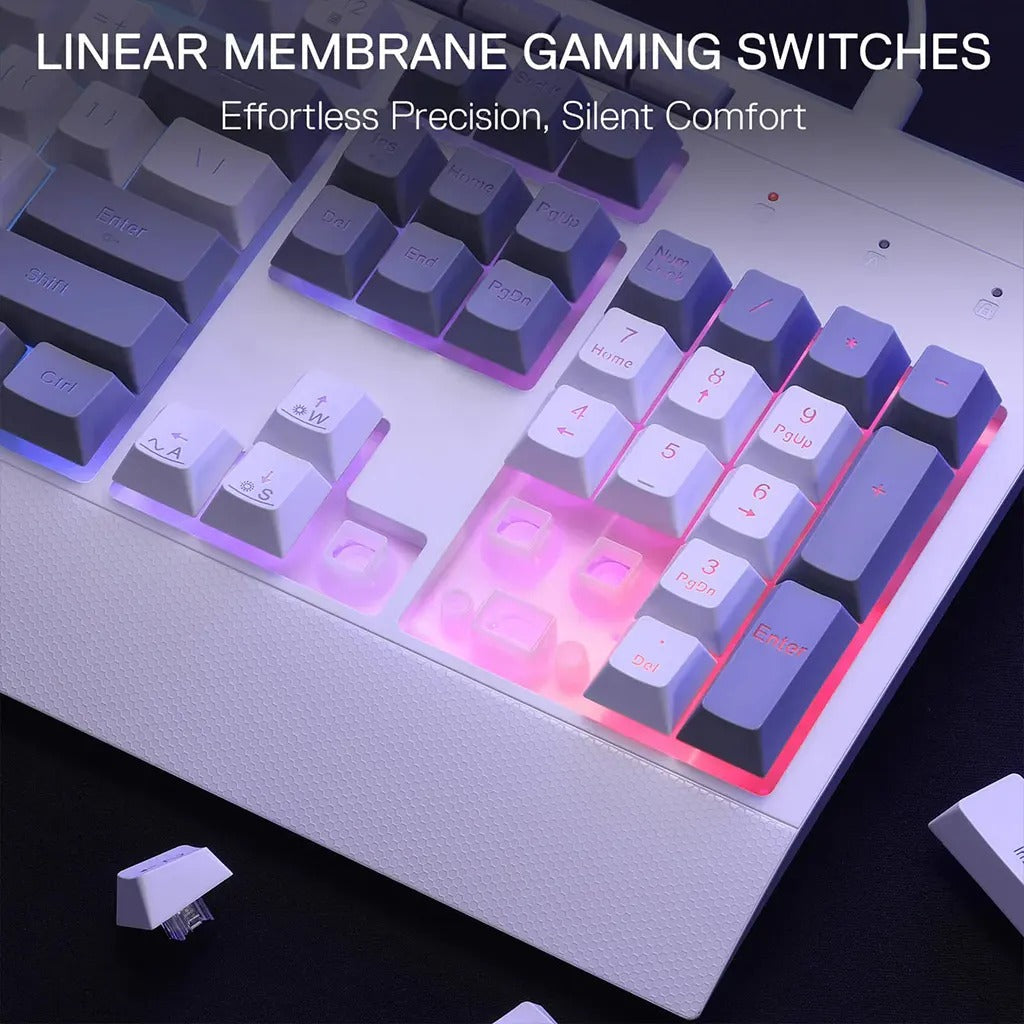 Redragon S151 RGB K525 Membrane Keyboard & M616 Mouse Combo Set (White)