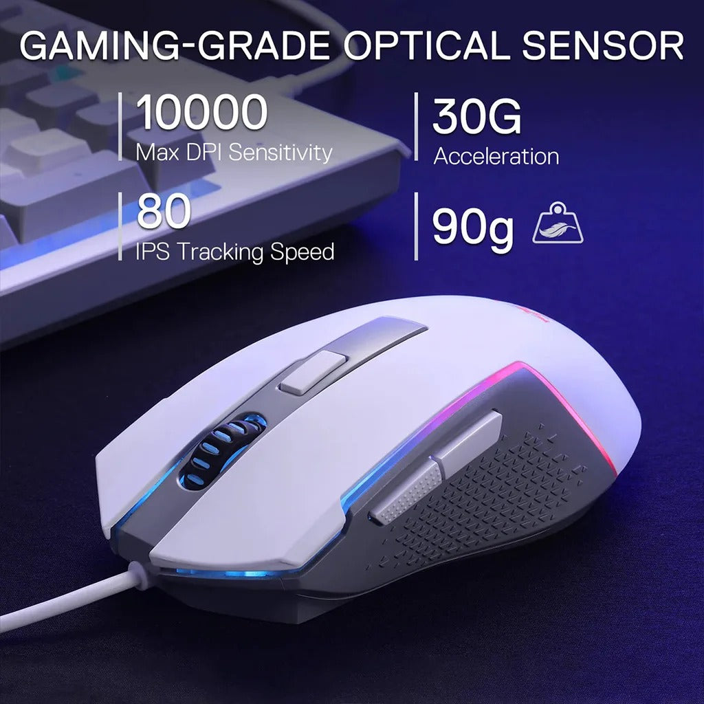 Redragon S151 RGB K525 Membrane Keyboard & M616 Mouse Combo Set (White)