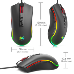 Redragon M711 COBRA RGB Gaming Mouse with 16.8 Million, 10,000 DPI (Black)