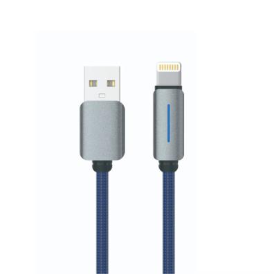 Logilink Usb To Lightning Nylon Fast Charging Data Cable With Light 1m (1 Year Warranty) Blue
