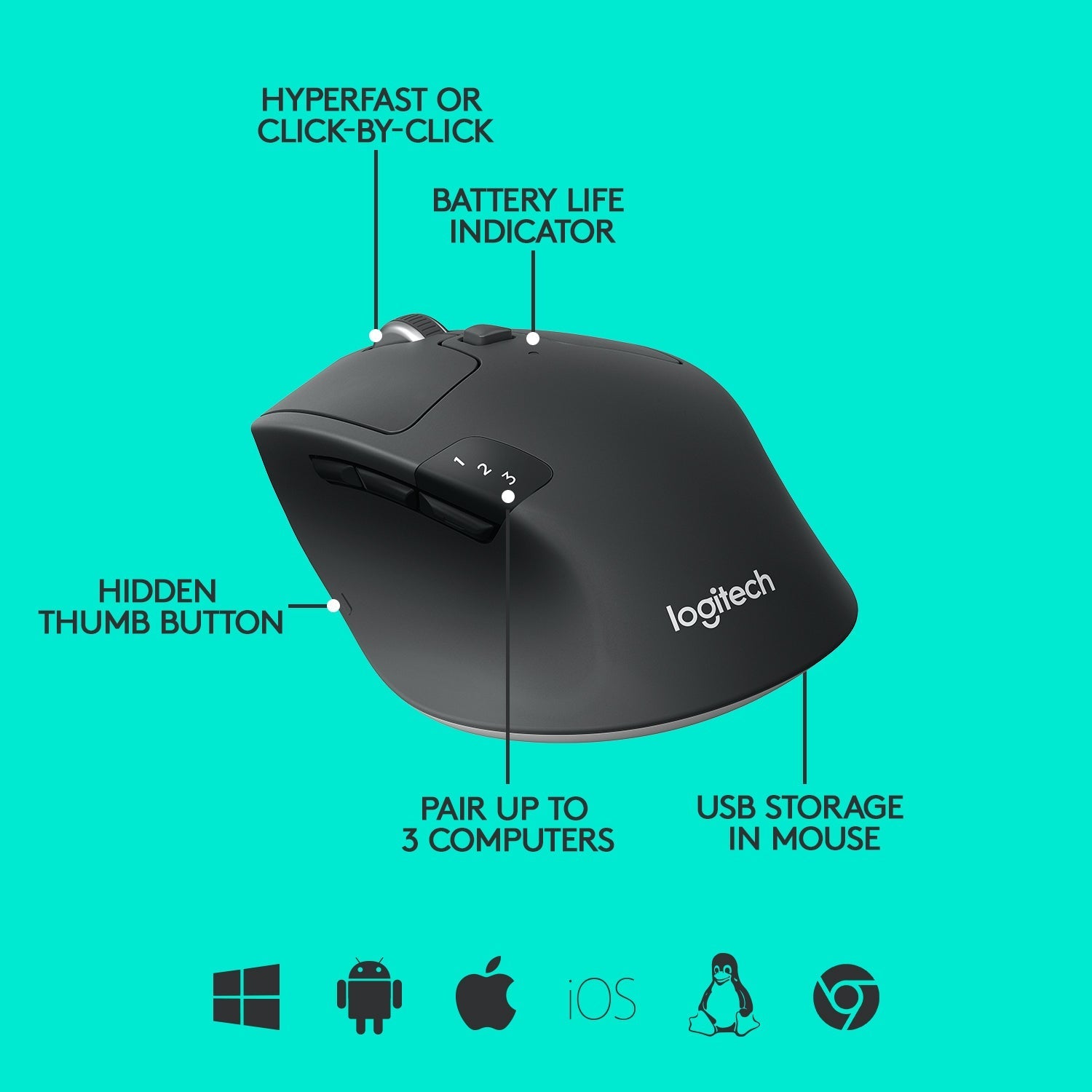 Logitech Wireless Mouse M720 Black