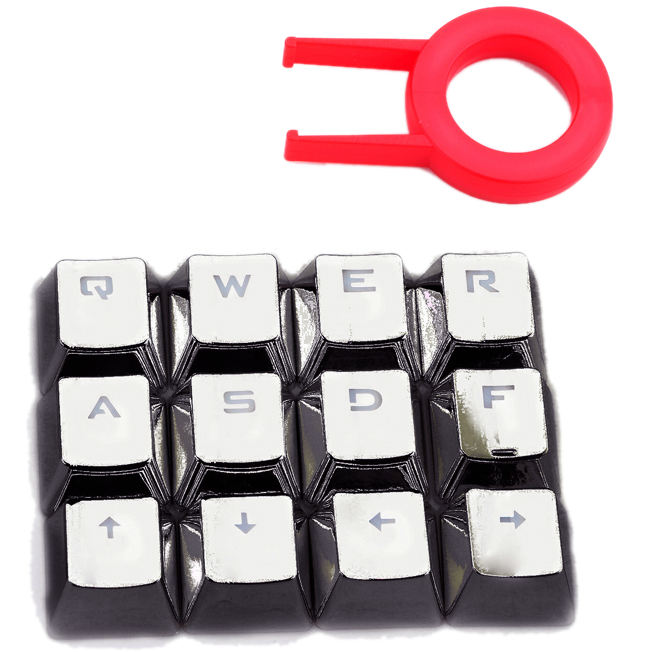 Redragon A103GR 12 Chrome Keycaps MX Style with Key Puller