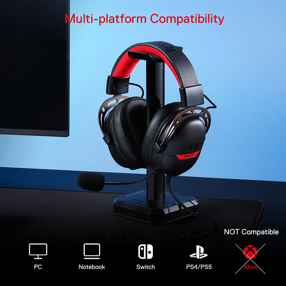 Redragon H376 AURORA USB Wired Gaming Headset (Black)