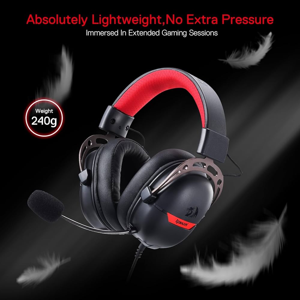 Redragon H376 AURORA USB Wired Gaming Headset (Black)