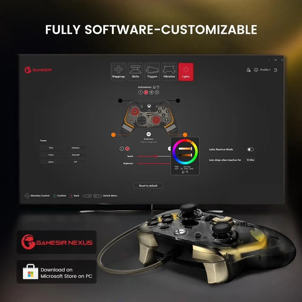 GameSir Kaleid Flux Enhanced Wired Xbox Controller – Hall Effect Joystick & RGB Lighting