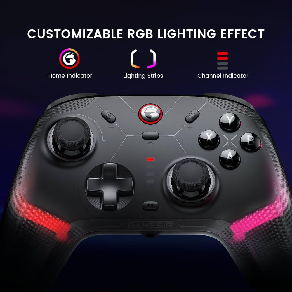 GameSir Cyclone 2 Multiplatform Wireless Controller- TMR Electromagnetic Joysticks&Hall Effect Switch triggers,6-axis Gyro Gaming Controller for Switch/PC/iOS/Android/Steam