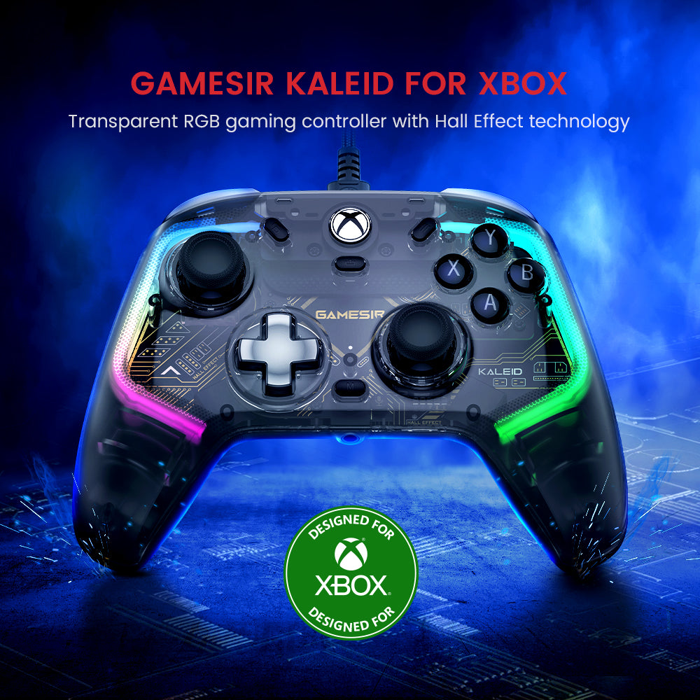 GameSir Kaleid Wired Xbox Controller – Hall Effect Joysticks & Triggers, Transparent Gaming Gamepad