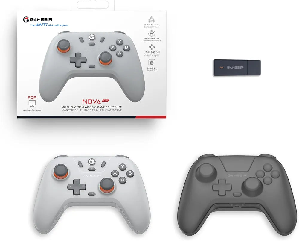 GameSir Nova Lite Wireless Controller for PC,Hall Effect Sticks & Trigger Bluetooth Controller Gamepad with Hall Effect Trigger,Turbo,Rumble Vibration,Android, Switch & Steam Deck