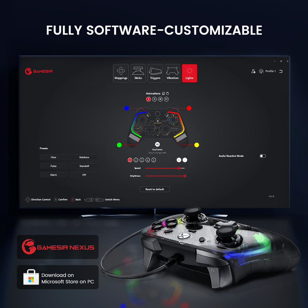 GameSir Kaleid Wired Xbox Controller – Hall Effect Joysticks & Triggers, Transparent Gaming Gamepad