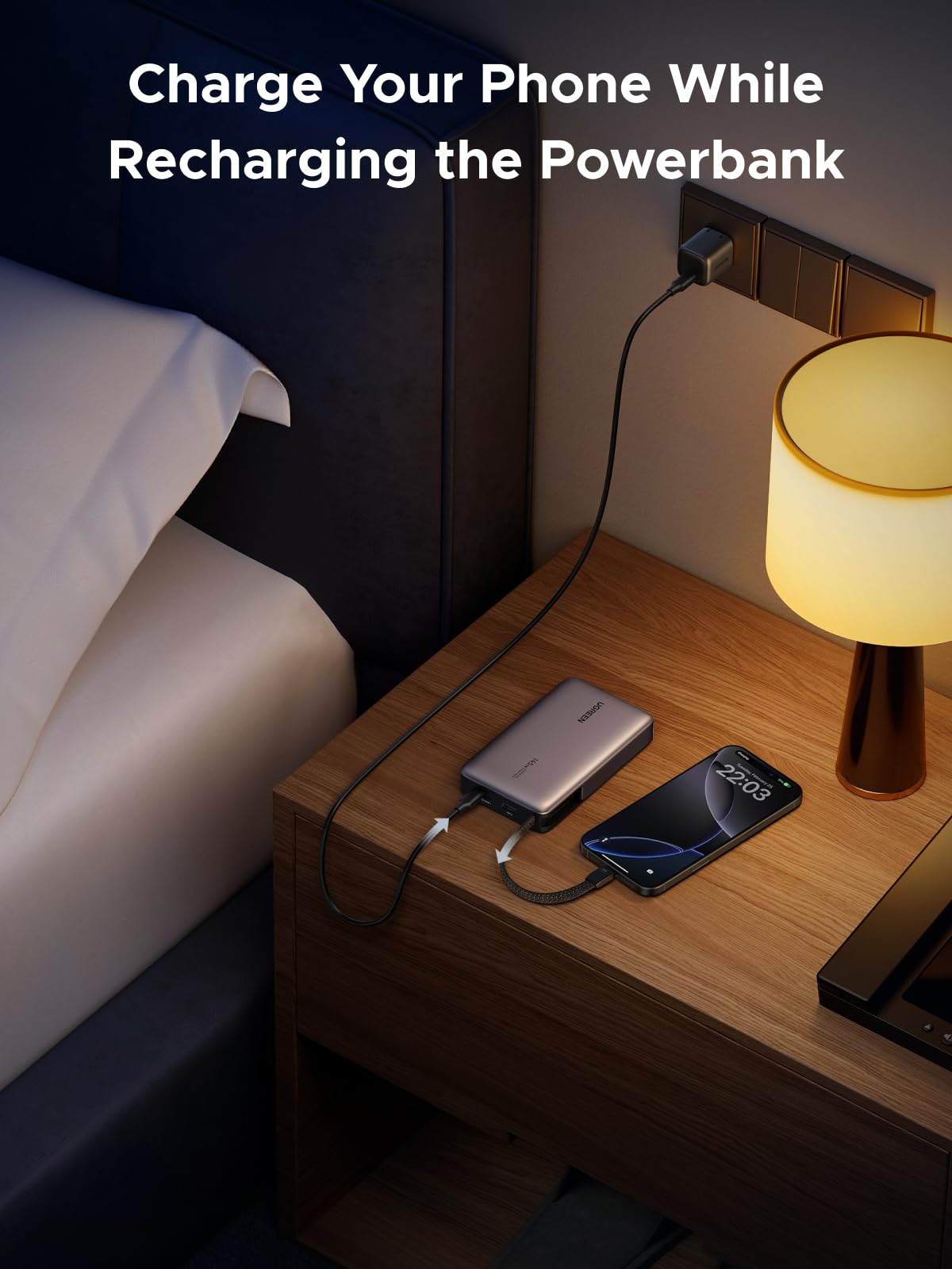 UGREEN 20000MAH 145W Integrated Cable Power Bank 55992B