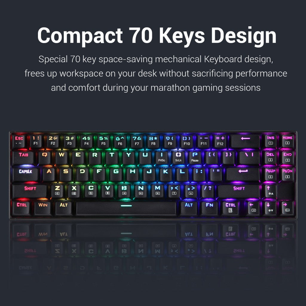 Redragon K599 KRS DEIMOS RGB Wireless Mechanical Gaming Keyboard with Red Switches (Black)