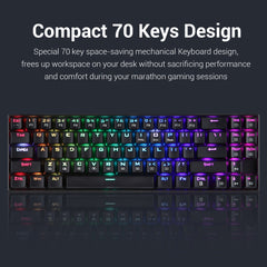 Redragon K599 KRS DEIMOS RGB Wireless Mechanical Gaming Keyboard with Red Switches (Black)