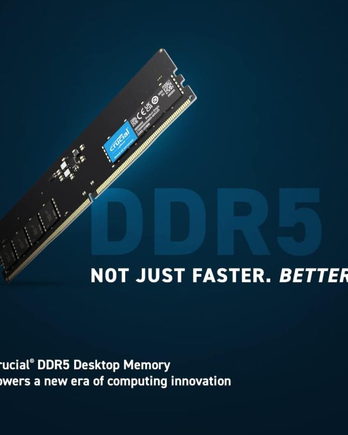 Crucial RAM Desktop 16GB 8×2 DDR5 4800MHz CL40 Memory