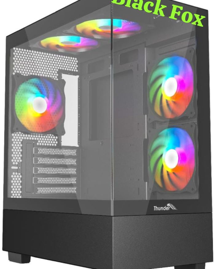 Thunder Casing Black Fox TGC 747 3 RGB Fans